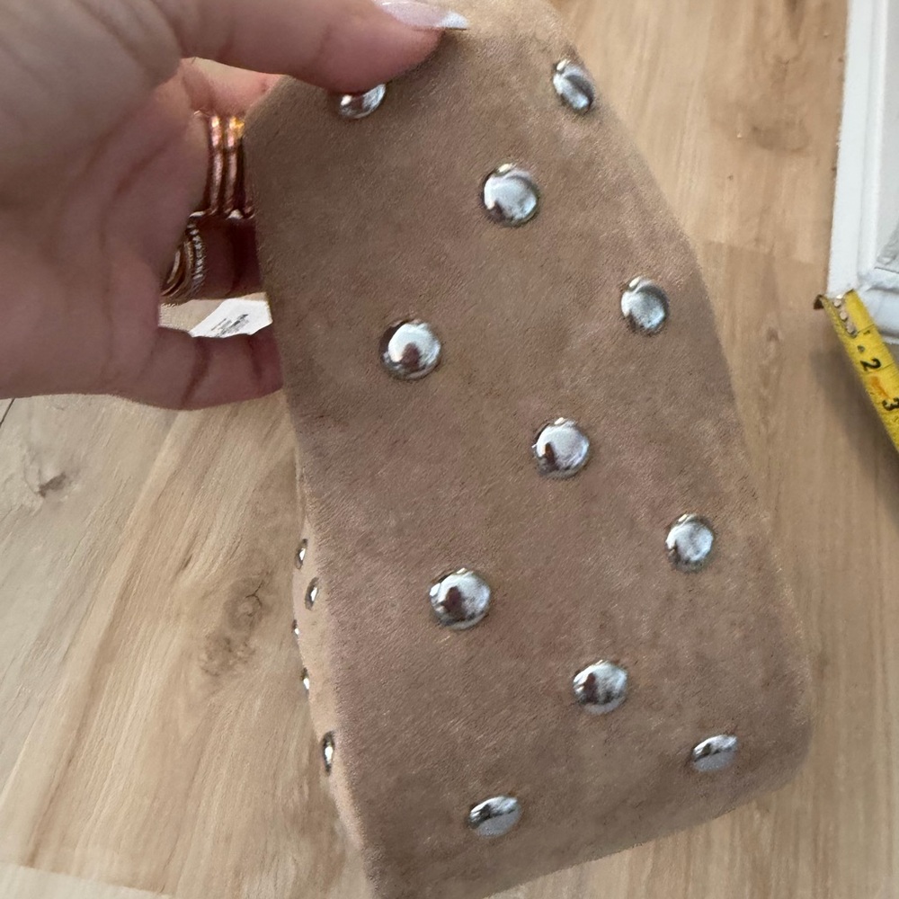 Studded Tan Shoulder Bag - Picture 8 of 11